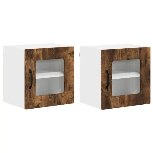Fali konyhaszekrény 2 pcs Füstölt tölgy 40 x 31 x 40 cm Faanyag