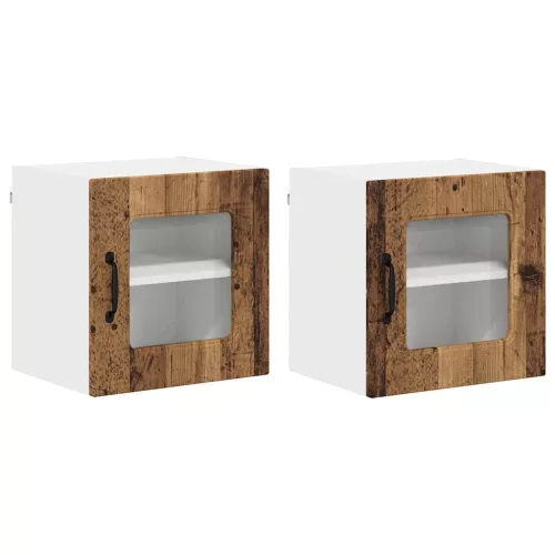 Fali konyhaszekrény 2 pcs Öreg fa 40 x 31 x 40 cm Faanyag