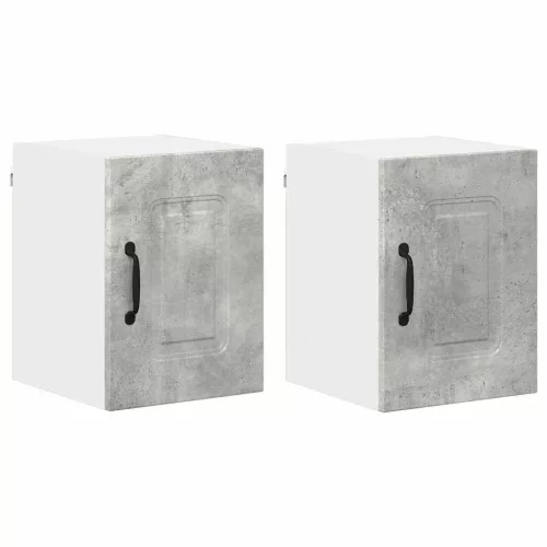Fali konyhaszekrény 2 pcs Beton Szürke 30 x 31 x 40 cm Faanyag