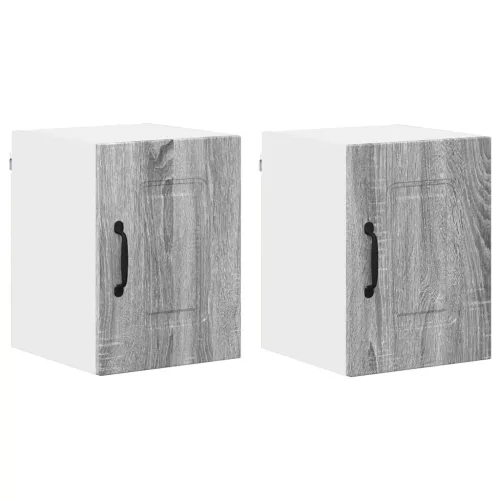 Fali konyhaszekrény 2 pcs Szürke Sonoma 30 x 31 x 40 cm Faanyag