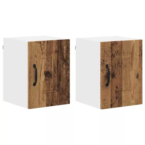 Fali konyhaszekrény 2 pcs Öreg fa 30 x 31 x 40 cm Faanyag