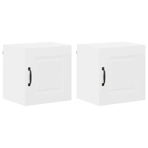 Fali konyhaszekrény ajtóval 2 pcs Fehér 40 x 31 x 40 cm Faanyag