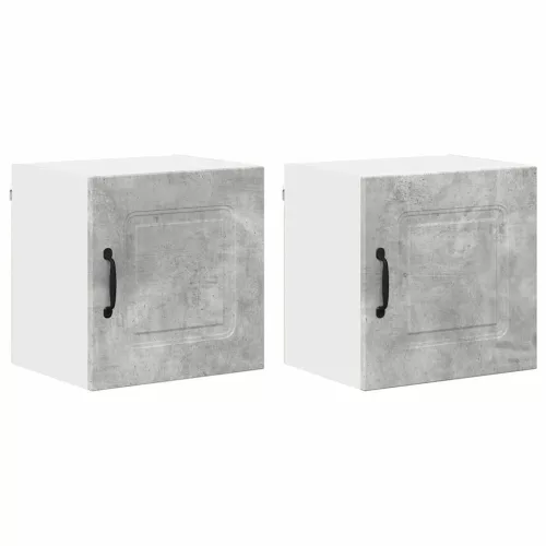 Fali konyhaszekrény 2 pcs Beton Szürke 40 x 31 x 40 cm Faanyag