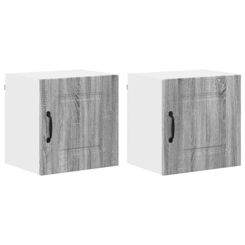 Fali konyhaszekrény 2 pcs Szürke Sonoma 40 x 31 x 40 cm Faanyag