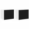 Fali konyhaszekrény 2 pcs Fekete 50 x 31 x 40 cm Faanyag