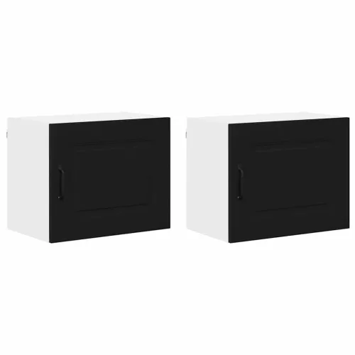 Fali konyhaszekrény 2 pcs Fekete 50 x 31 x 40 cm Faanyag