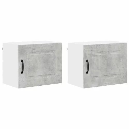 Fali konyhaszekrény 2 pcs Beton Szürke 50 x 31 x 40 cm Faanyag