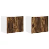 Fali konyhaszekrény 2 pcs Füstölt tölgy 50 x 31 x 40 cm Faanyag