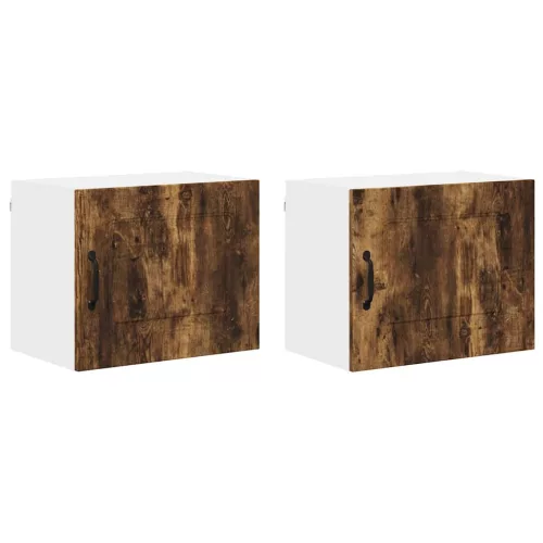 Fali konyhaszekrény 2 pcs Füstölt tölgy 50 x 31 x 40 cm Faanyag