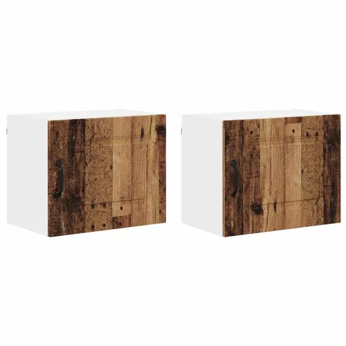 Fali konyhaszekrény 2 pcs Öreg fa 50 x 31 x 40 cm Faanyag