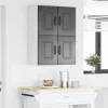 Fali konyhaszekrény 2 pcs Fekete 60 x 31 x 40 cm Faanyag