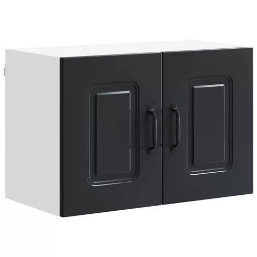Fali konyhaszekrény 2 pcs Fekete 60 x 31 x 40 cm Faanyag