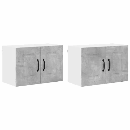 Fali konyhaszekrény 2 pcs Beton Szürke 60 x 31 x 40 cm Faanyag