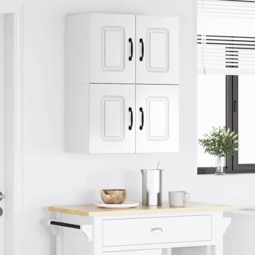 Fali konyhaszekrény 2 pcs Magas Fényű Fehér 60 x 31 x 40 cm