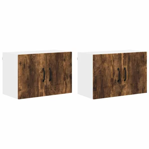 Fali konyhaszekrény 2 pcs Füstölt tölgy 60 x 31 x 40 cm Faanyag
