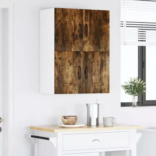 Fali konyhaszekrény 2 pcs Füstölt tölgy 60 x 31 x 40 cm Faanyag