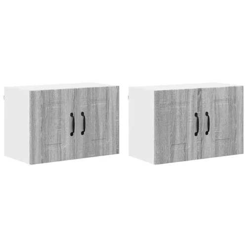 Fali konyhaszekrény 2 pcs Szürke Sonoma 60 x 31 x 40 cm Faanyag
