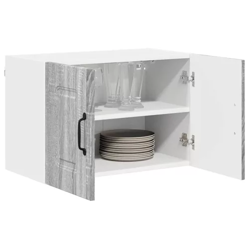 Fali konyhaszekrény 2 pcs Szürke Sonoma 60 x 31 x 40 cm Faanyag