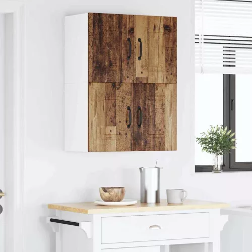 Fali konyhaszekrény 2 pcs Öreg fa 60 x 31 x 40 cm Faanyag
