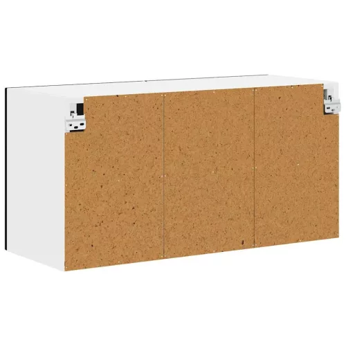 Fali konyhaszekrény polcokkal Fekete 80 x 31 x 40 cm Faanyag