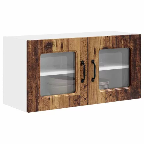 Fali konyhaszekrény polcokkal Öreg fa 80 x 31 x 40 cm Faanyag