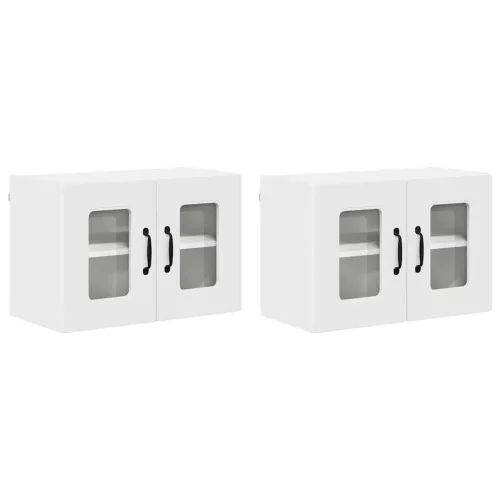 Fali konyhaszekrény ajtóval 2 pcs Fehér 60 x 31 x 40 cm Faanyag