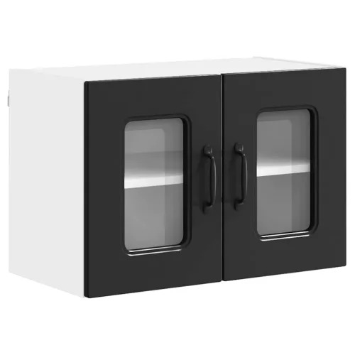 Fali konyhaszekrény 2 pcs Fekete 60 x 31 x 40 cm Faanyag