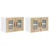 Fali konyhaszekrény 2 pcs Sonoma tölgy 60 x 31 x 40 cm Faanyag