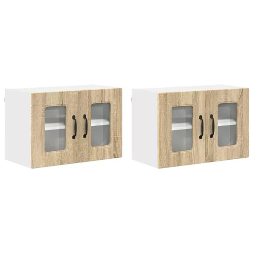 Fali konyhaszekrény 2 pcs Sonoma tölgy 60 x 31 x 40 cm Faanyag