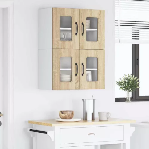 Fali konyhaszekrény 2 pcs Sonoma tölgy 60 x 31 x 40 cm Faanyag