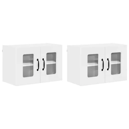 Fali konyhaszekrény 2 pcs Magas Fényű Fehér 60 x 31 x 40 cm