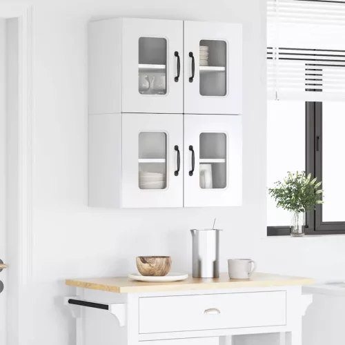 Fali konyhaszekrény 2 pcs Magas Fényű Fehér 60 x 31 x 40 cm