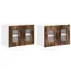Fali konyhaszekrény 2 pcs Füstölt tölgy 60 x 31 x 40 cm Faanyag