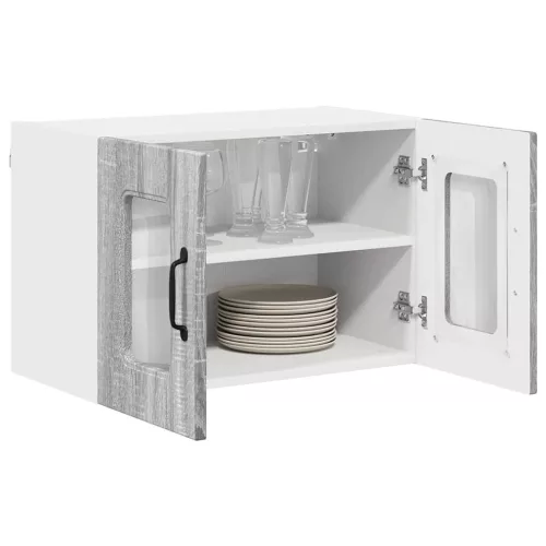 Fali konyhaszekrény 2 pcs Szürke Sonoma 60 x 31 x 40 cm Faanyag