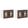 Fali konyhaszekrény 2 pcs Barna Tölgy 60 x 31 x 40 cm Faanyag