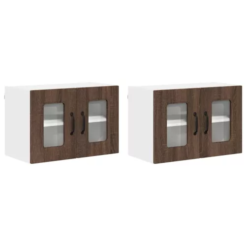 Fali konyhaszekrény 2 pcs Barna Tölgy 60 x 31 x 40 cm Faanyag