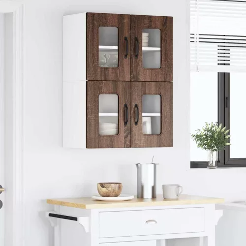 Fali konyhaszekrény 2 pcs Barna Tölgy 60 x 31 x 40 cm Faanyag