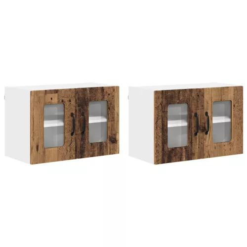 Fali konyhaszekrény 2 pcs Öreg fa 60 x 31 x 40 cm Faanyag