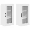 Fali konyhaszekrény ajtóval 2 pcs Fehér 40 x 31 x 80 cm Faanyag