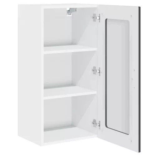 Fali konyhaszekrény 2 pcs Fekete 40 x 31 x 80 cm Faanyag