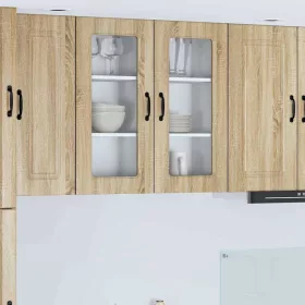  Fali konyhaszekrény 2 pcs Sonoma tölgy 40 x 31 x 80 cm Faanyag
