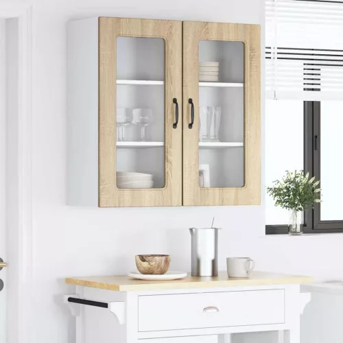 Fali konyhaszekrény 2 pcs Sonoma tölgy 40 x 31 x 80 cm Faanyag