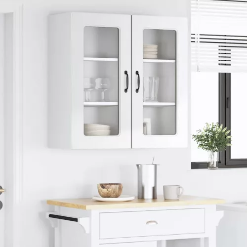 Fali konyhaszekrény 2 pcs Magas Fényű Fehér 40 x 31 x 80 cm
