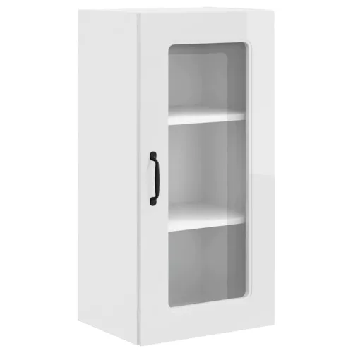 Fali konyhaszekrény 2 pcs Magas Fényű Fehér 40 x 31 x 80 cm