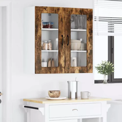 Fali konyhaszekrény 2 pcs Füstölt tölgy 40 x 31 x 80 cm Faanyag