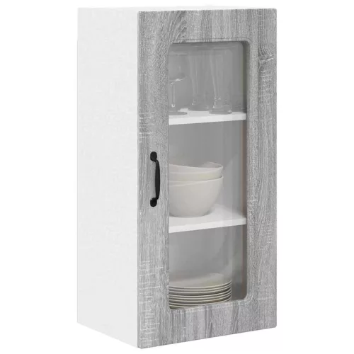 Fali konyhaszekrény 2 pcs Szürke Sonoma 40 x 31 x 80 cm Faanyag
