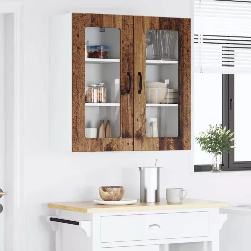 Fali konyhaszekrény polcokkal Öreg fa 40 x 31 x 80 cm Faanyag