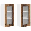 Fali konyhaszekrény 2 pcs Öreg fa 40 x 31 x 80 cm Faanyag