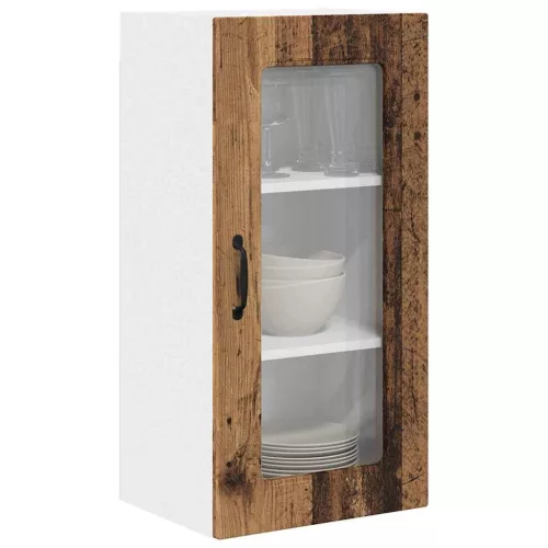 Fali konyhaszekrény 2 pcs Öreg fa 40 x 31 x 80 cm Faanyag