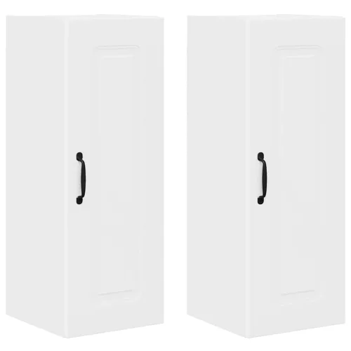 Fali konyhaszekrény ajtóval 2 pcs Fehér 30 x 31 x 80 cm Faanyag